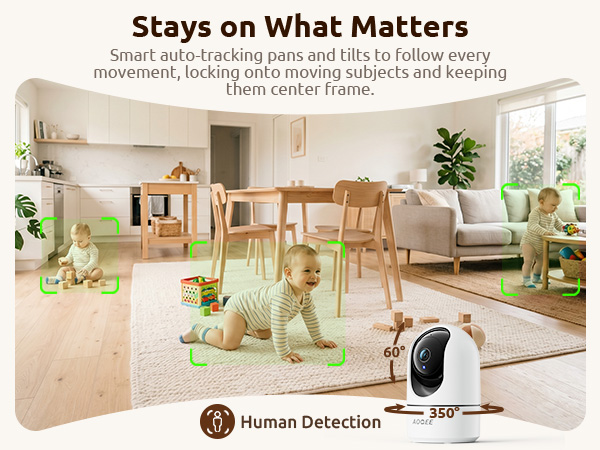 Smart auto-tracking follows all movement, locking moving subjects and keeping them center frame