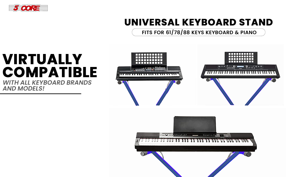 Keyboard Stand Single X Style 7 Adjustable Digital Electric Piano 61 76 88 Keys