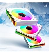 GSCOLER Prism 7PRO 120mm ARGB Case Fan 3-Pack White, Infinity Mirror Reverse PC Cooling Fan, PWM ...
