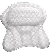 Sierra Concepts Bath Pillow Spa Bathtub Ergonomic for Tub, Neck, Head, Shoulder Pillows Support C...