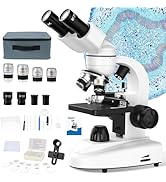 MAXLAPTER Binocular Microscope for Adults and Kids: 40X-1000X Professional Compound Microscope wi...