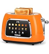 Culinaid Toaster 2 Slice Smart Touch Screen, Retro 1.5'' Extra Wide Slot Stainless Steel Digital ...
