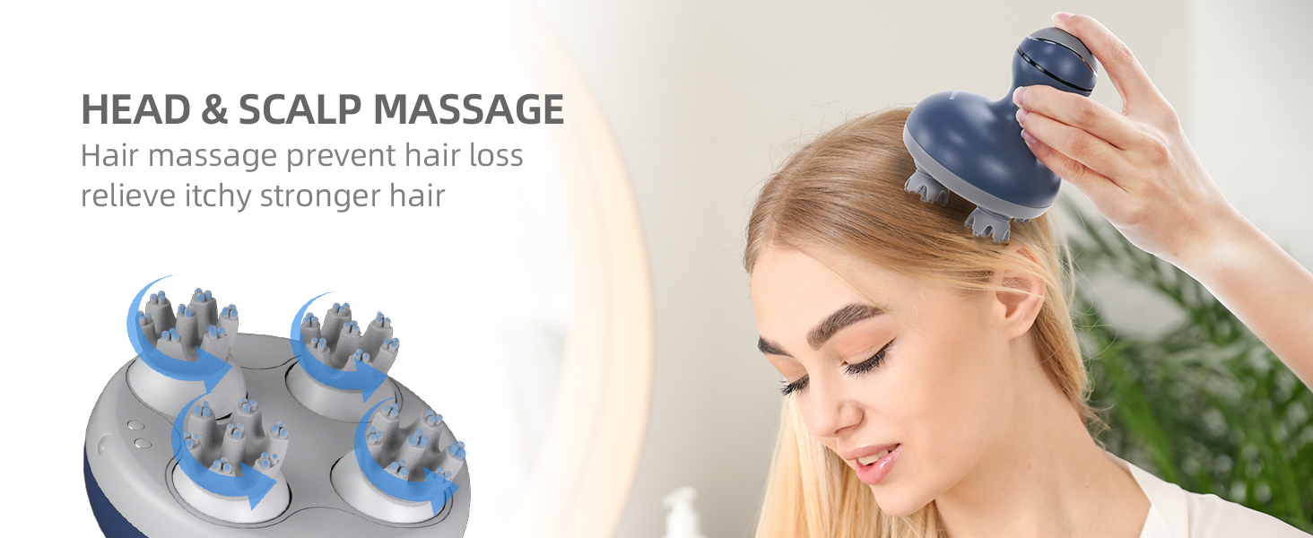 head massager, scale massager, hair massager, Electric Scalp Massager Waterproof