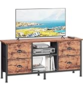 Furologee TV Stand Dresser with 4 Drawers, Television Stand with Open Shelf, Entertainment Center...
