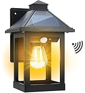 CYHKEE Solar Powered Wall Lanterns Outdoor with 3 Modes, Dusk to Dawn Motion Sensor LED Sconce Li...