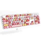 Atelus Computer Keyboard Wired, Plug Play USB Keyboard with Large Number Pad, Caps Indicators, Fo...
