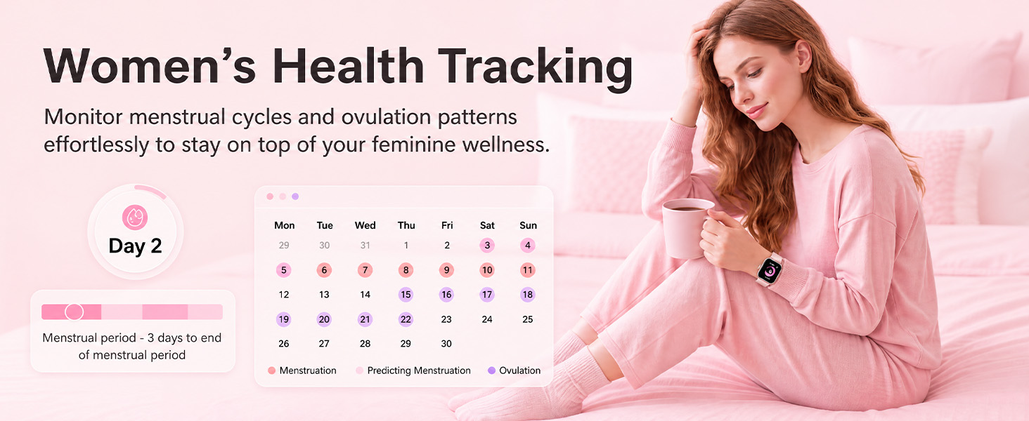 Monitor menstrual cycles and ovulation patterns effortlessly to stay on top of feminine wellness