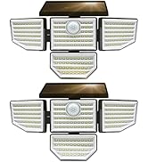 DAYBETTER Solar Lights Outdoor, Waterproof Motion Sensor Security Lights, 4 Heads de Movimiento L...