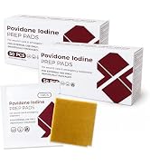 Disposable Iodine Wipes, Individually Wrapped Medical Iodophor Pads Bulk, Povidone Skin Prep Wipe...