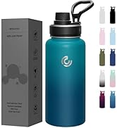 Sports Water Bottle 32oz, Insulated Water Bottle with Straw,Stainless Steel,Simple Modern,Suitabl...