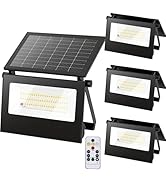 Solar Motion Lights Outdoor , IP66 Security Flood Light Outdoor Waterproof, Dual Color Temperatur...