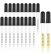 Eye Dropper for Essential Oils 20 PCS - Pipettes Dropper with Black Rubber Head, Straight-Tip Cal...