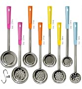 Portion Control Serving Spoons - (8 Piece Set) Restaurant Measuring Serving Ladle Utensils for We...