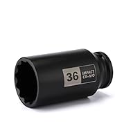EMENTOL 1/2 Inch Drive Deep Spindle Axle Nut Impact Socket, CR-MO, 12 Point, Metric, Deep 12PT Im...