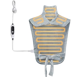 CAROMIO Heating Pad for Back Pain Relief neck shoulder pads