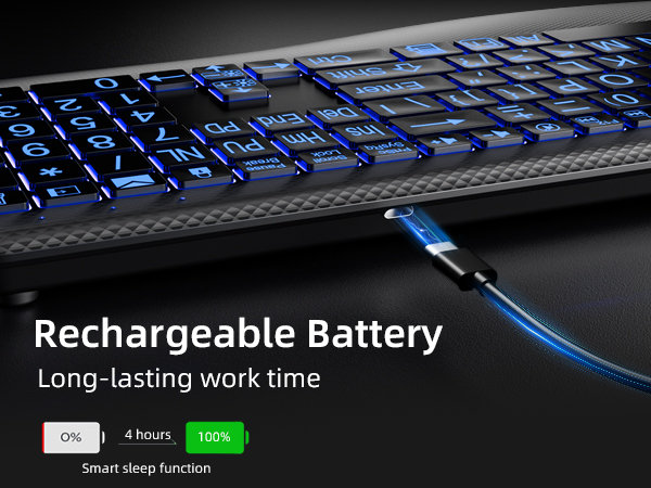wireless keyboard rechargeable