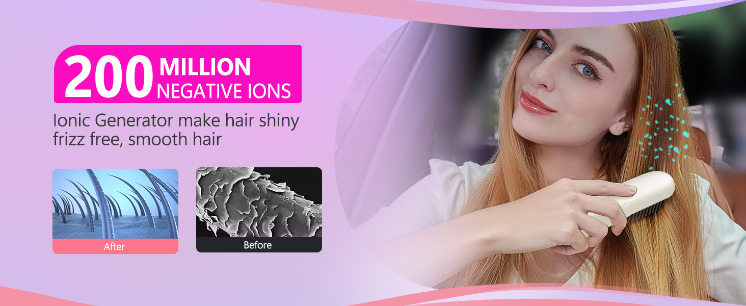 negative ion hair straightener brush