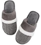 Womens Cozy Memory Foam Slippers Soft Warm Slip On Faux Fur House Slippers,Anti-Skid Rubber Sole,...