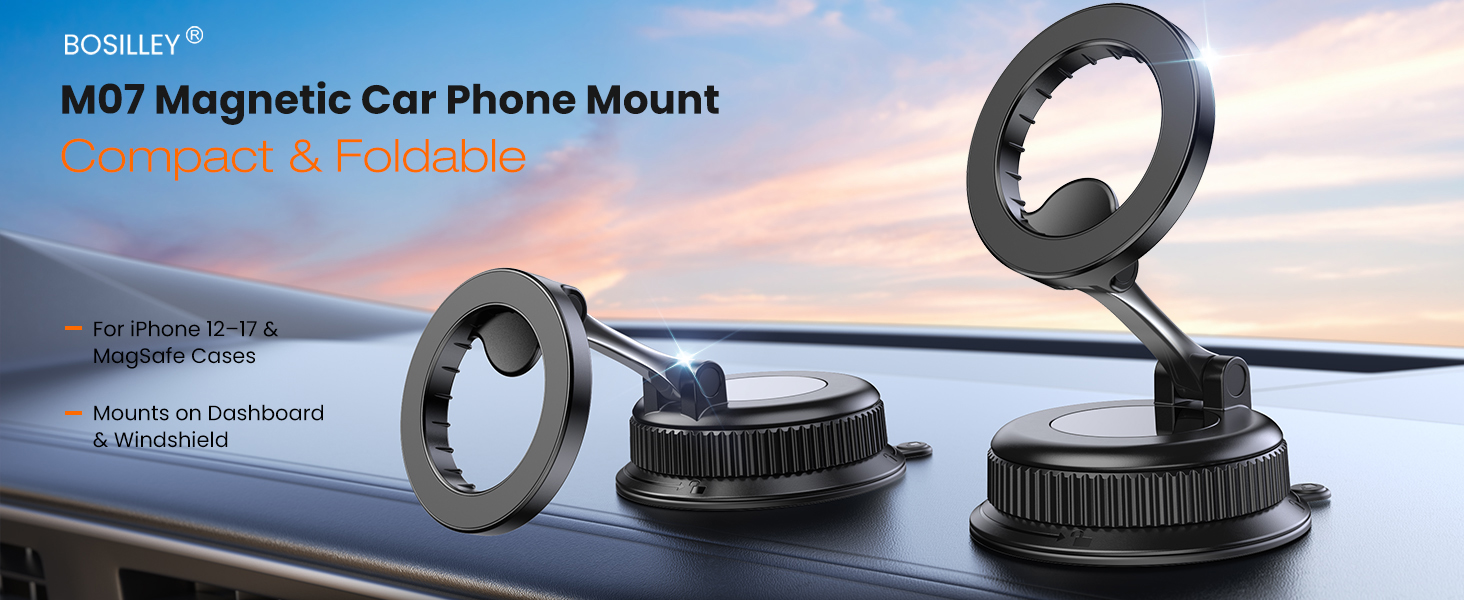 Magnetic car phone mount