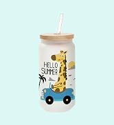 PYD Life 12 Pack Sublimation Glass Cans Blanks Frosted 18 OZ with Bamboo Lid and Clear Glass Stra...