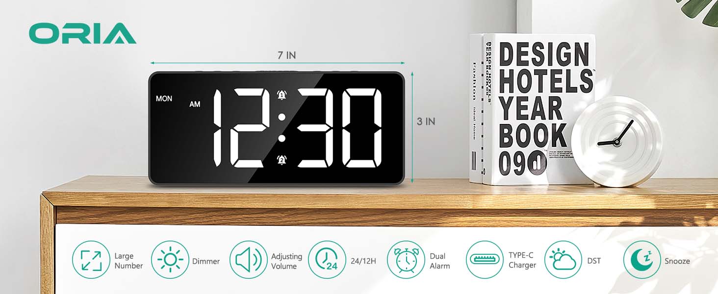 Digital Alarm Clock for Bedroom, LED Alarm Clock
