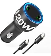 RexingUSA 120W USB-C Car Charger, PD100W &amp; PD20W Fast Charging, LED Indicator, Triple Port, Compa...