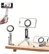 Magnetic Tripod for iPhone, Multi-Functional 360° Rotating Phone Tripod Stand, Clipable, Foldable...