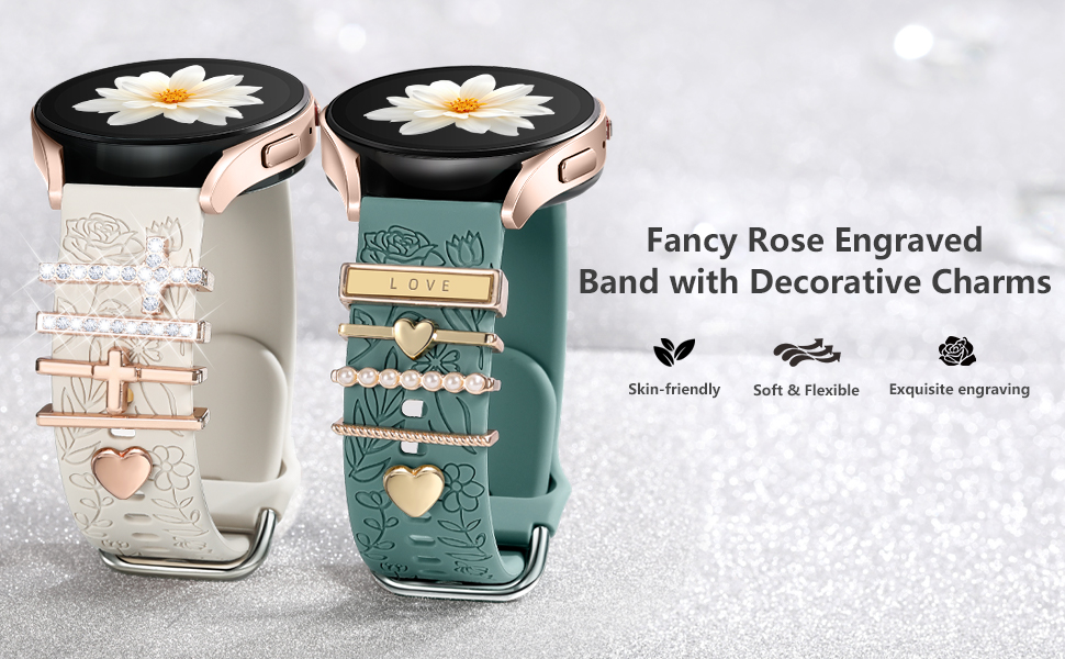 DaQin elegant engraved bands with decoration for samsung watch bands for women