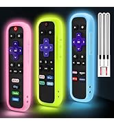 3 Pack Remote Cover for Roku, Battery Case Compatible with Roku Voice Remote Official, Silicone U...