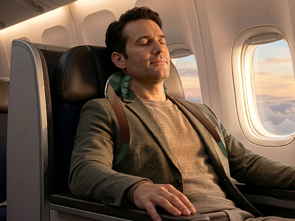 on airplane flight lightweight wearable massager for neck pain