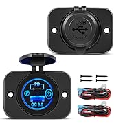 Nilight 2 Pack Quick Charge Socket PD Type C and QC 3.0 USB Fast Charge Outlet Panel with LED ON ...