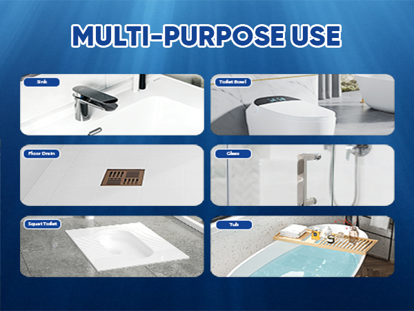 MULTI-PURPOSE USE: Sink, Toilet Bowl, Squat Toilet Glass, Floor Drain, Tub