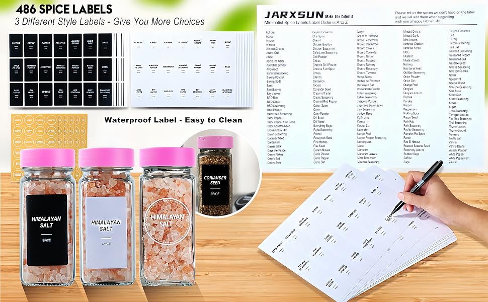 Pink Spice Jars with Lable