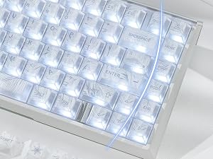 Clear Keycaps,Shine-Through Keycap,Jelly Keycap Cherry Profile Keycaps for Mechanical Keyboard