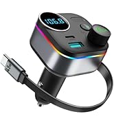 LIHAN Bluetooth 5.4 FM Transmitter for Car, 72W Fast Charging Car Adapter [PD45W &amp; USB-C 15W], Wi...