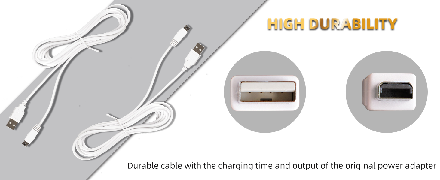 Durable cable with the charging time and output of the original power adapter