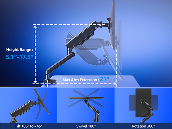 single monitor desk mount