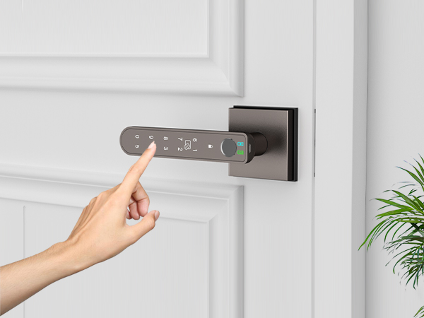 Bedroom door lock with code grey