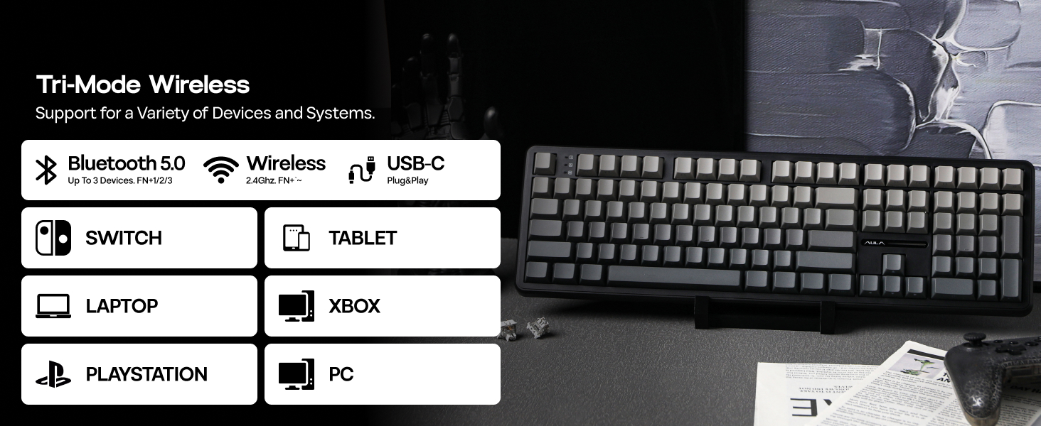 F108 Wireless Gaming Keyboard