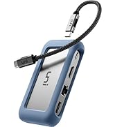 uni USB C Hub Multiport Adapter with Detachable Cable, 8-in-1 USB C Hub with 4K HDMI, 1Gbps Ether...