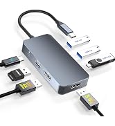 Display port Splitter for Dual Monitors, Dual Display Port USB C Docking Station for Dell/HP/Mac ...