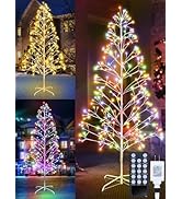 7.5ft Height Decorated Christmas Tree with Lights - 336 LED 2 in 1 Artificial Christmas Tree Ligh...