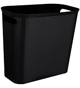 rejomiik Small Trash Can, 3.5 Gallon Garbage Can Slim Waste Basket Plastic Trash Bin Container wi...