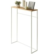 YAMAZAKI Home Slim Console Table – Narrow Entryway Table (24 Inch) with Hooks, Ultra-Shallow Skin...
