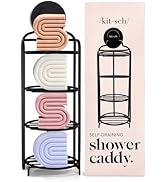 Kitsch Hanging Shower Caddy with Suction Cup – Self-Draining Bar Soap Holder &amp; Shower Caddy for S...