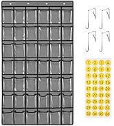 SAVERHO 42 Pocket Classroom Pocket Chart for Cell Phones and Calculator,Clear Cellphone Pocket Ch...