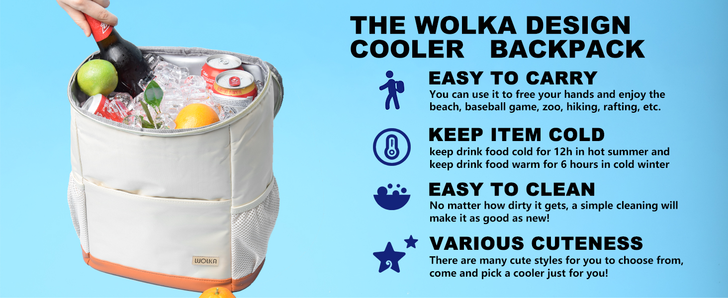 Insulated Cooler Backpack Outdoor - Leak Proof Backpack Cooler 30 Cans, Waterproof Lightweight