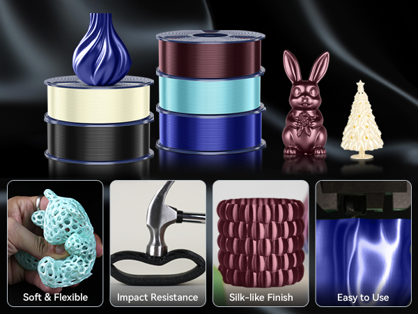 tpu 3d printer filament silk filament tpu silk filament 1.75mm silk pla filament 95a tpu