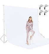Emart 8.5x10ft White Photo Backdrop for Photography, Large Plain White Drapes Party Background Cu...