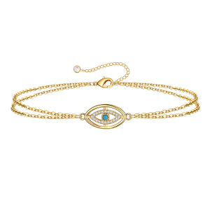 layered evil eye bracelet